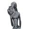 Set of 2 Black Polystone Eclectic Sculptures, 14&#x22; x 4&#x22; x 3&#x22;
